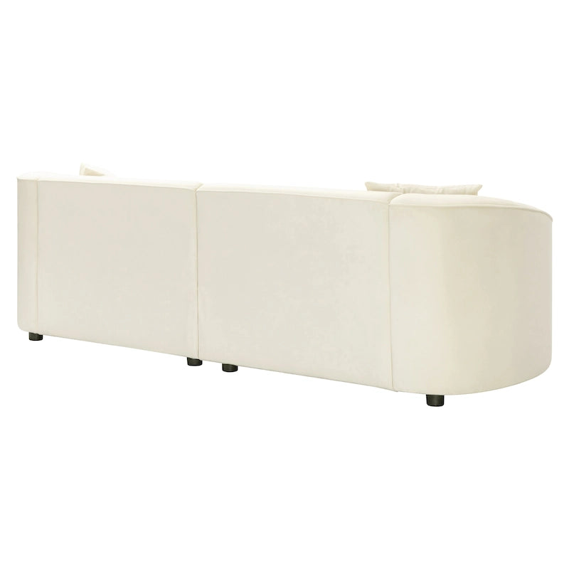 Gebogenes Zweisitzersofa mit abgerundeter Rückenlehne