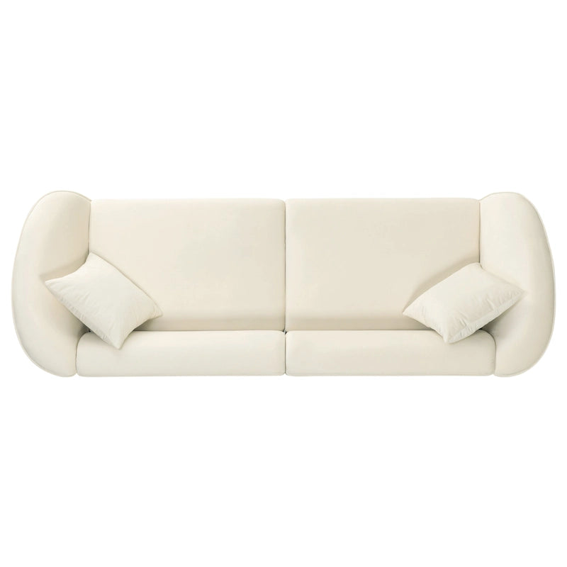 Gebogenes Zweisitzersofa mit abgerundeter Rückenlehne