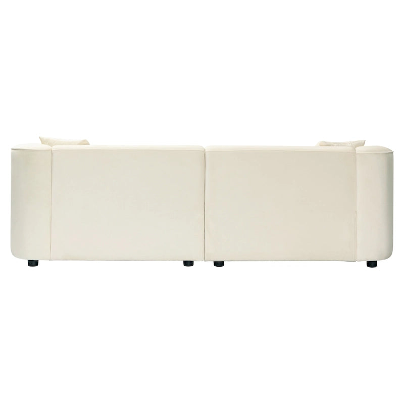 Gebogenes Zweisitzersofa mit abgerundeter Rückenlehne