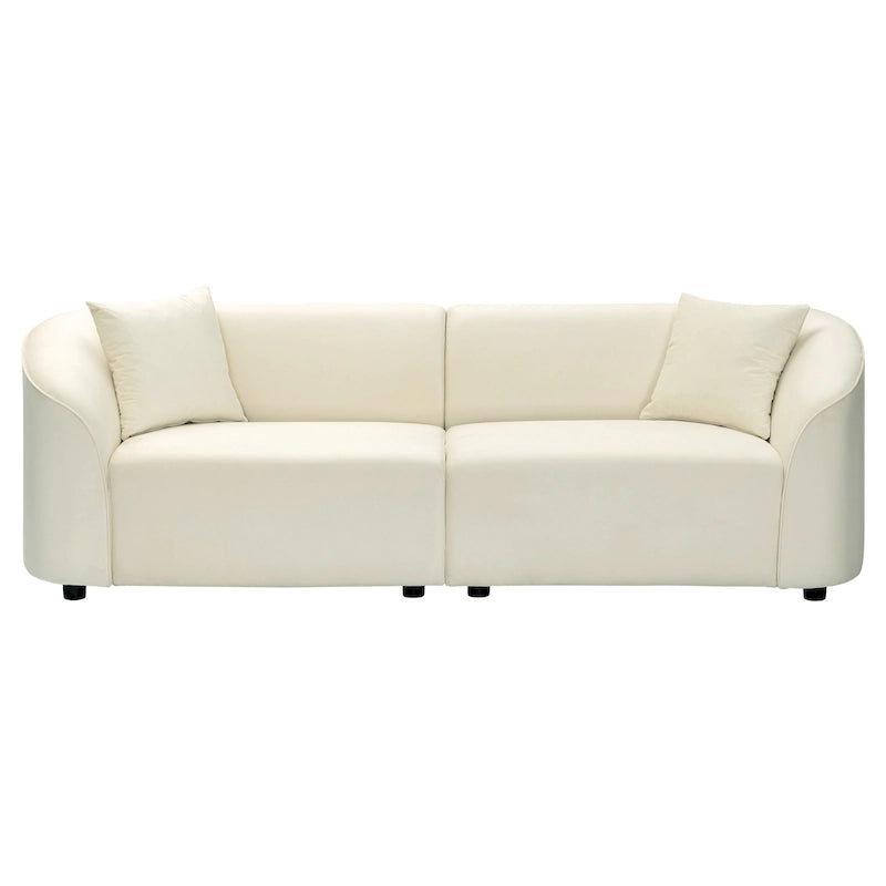 Gebogenes Zweisitzersofa mit abgerundeter Rückenlehne