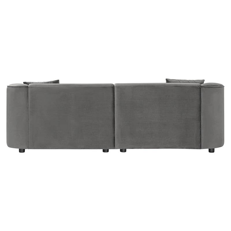 Gebogenes Zweisitzersofa mit abgerundeter Rückenlehne