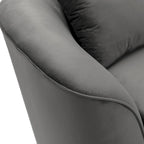 Gebogenes Zweisitzersofa mit abgerundeter Rückenlehne