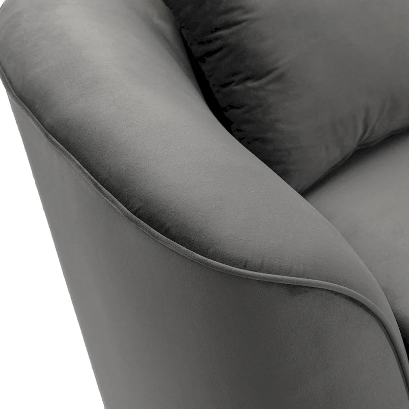 Gebogenes Zweisitzersofa mit abgerundeter Rückenlehne