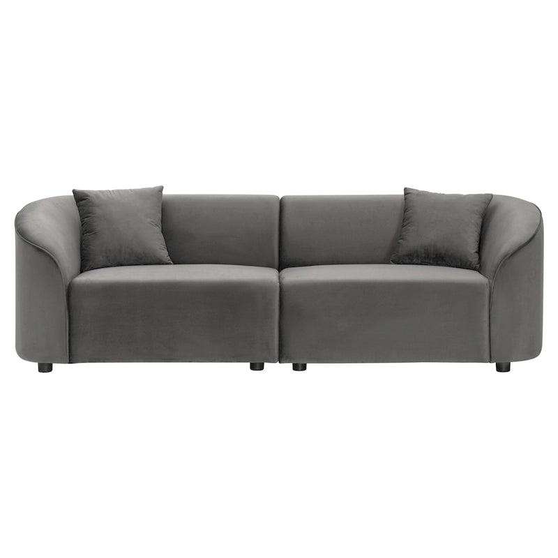 Gebogenes Zweisitzersofa mit abgerundeter Rückenlehne