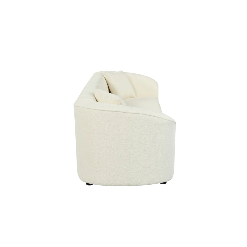 Gebogenes Zweisitzersofa mit abgerundeter Rückenlehne