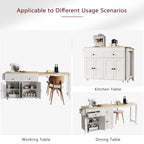 Kitchen Island with Extendable Table and Storage