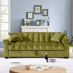 82.7 Velvet Storage Convertible Sofa Sleeper Couch with 2 Pillows