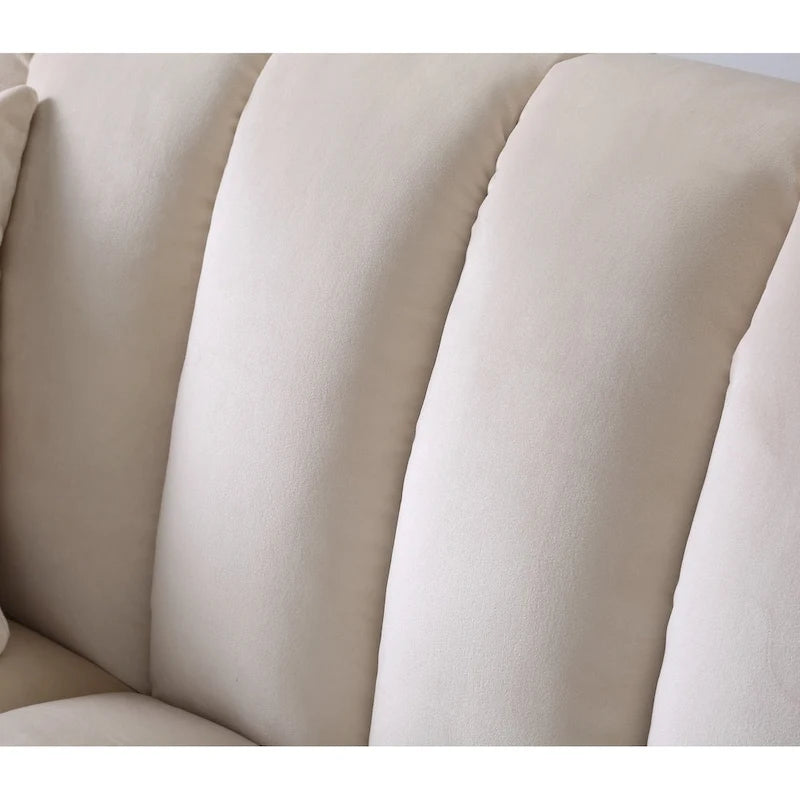 Schlafsofa mit Stoffbezug und geriffelter Rückenlehne