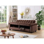 Schlafsofa mit Stoffbezug und geriffelter Rückenlehne