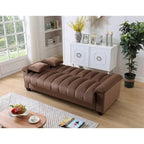 Schlafsofa mit Stoffbezug und geriffelter Rückenlehne