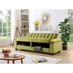 Schlafsofa mit Stoffbezug und geriffelter Rückenlehne