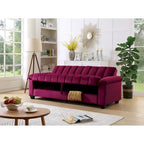 Schlafsofa mit Stoffbezug und geriffelter Rückenlehne