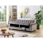 Schlafsofa mit Stoffbezug und geriffelter Rückenlehne