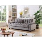 Schlafsofa mit Stoffbezug und geriffelter Rückenlehne