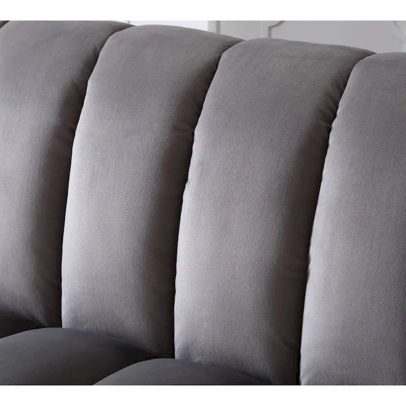 Schlafsofa mit Stoffbezug und geriffelter Rückenlehne