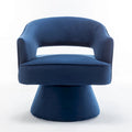 Fauteuil tonneau pivotant en velours avec dossier capitonné
