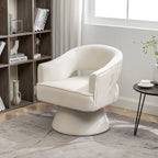 Fauteuil tonneau pivotant en velours avec dossier capitonné