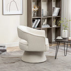 Fauteuil tonneau pivotant en velours avec dossier capitonné
