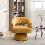 Fauteuil tonneau pivotant en velours avec dossier capitonné