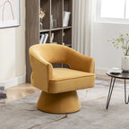 Fauteuil tonneau pivotant en velours avec dossier capitonné