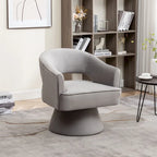 Fauteuil tonneau pivotant en velours avec dossier capitonné