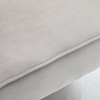 Fauteuil tonneau pivotant en velours avec dossier capitonné