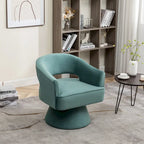 Fauteuil tonneau pivotant en velours avec dossier capitonné