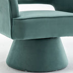 Fauteuil tonneau pivotant en velours avec dossier capitonné