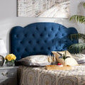 Clovis Modern and Contemporary Velvet Upholstered Headboard-Navy Blue