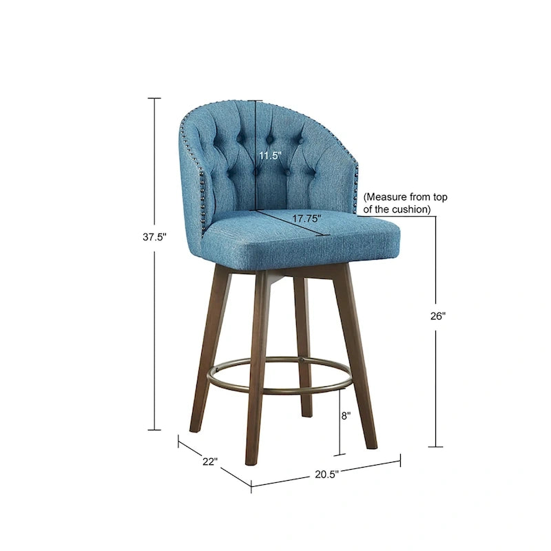 Gepolsterter drehbarer Tresenstuhl mit 26-Inch-Sitzhöhe