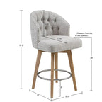 Gepolsterter drehbarer Tresenstuhl mit 26-Inch-Sitzhöhe