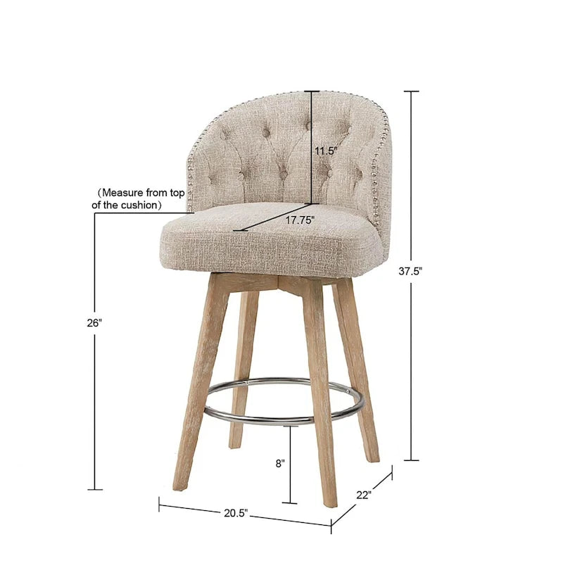 Gepolsterter drehbarer Tresenstuhl mit 26-Inch-Sitzhöhe
