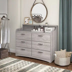 47-Inch 6-Drawer Double Dresser with Two-Tier Top