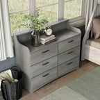 47-Inch 6-Drawer Double Dresser with Two-Tier Top