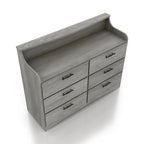 47-Inch 6-Drawer Double Dresser with Two-Tier Top