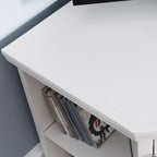 56-Inch-weißes Eck-TV-Möbel mit Ablageböden