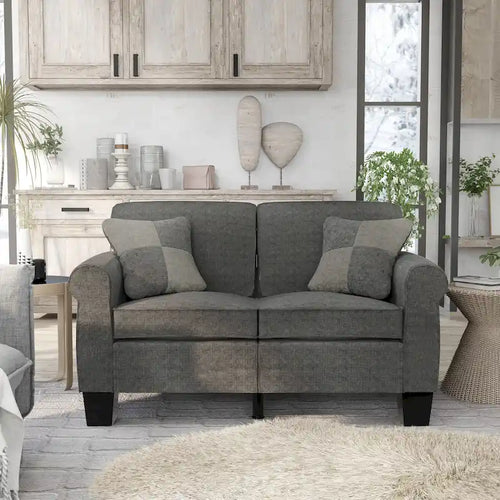 Tapicerowana sofa dwuosobowa o szerokości 58 cali z podłokietnikami