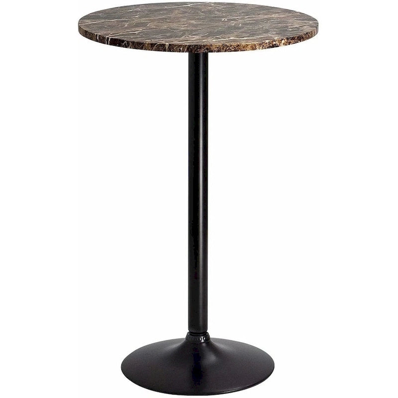 Runder Tisch in Barhöhe mit MDF-Tischplatte und Metallgestell