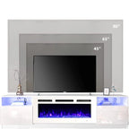 Meuble TV avec foyer électrique et étagères de rangement