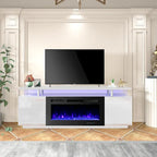 Meuble TV avec foyer électrique et étagères de rangement