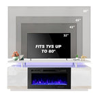 Meuble TV avec foyer électrique et étagères de rangement