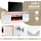Meuble TV avec foyer électrique et étagères de rangement