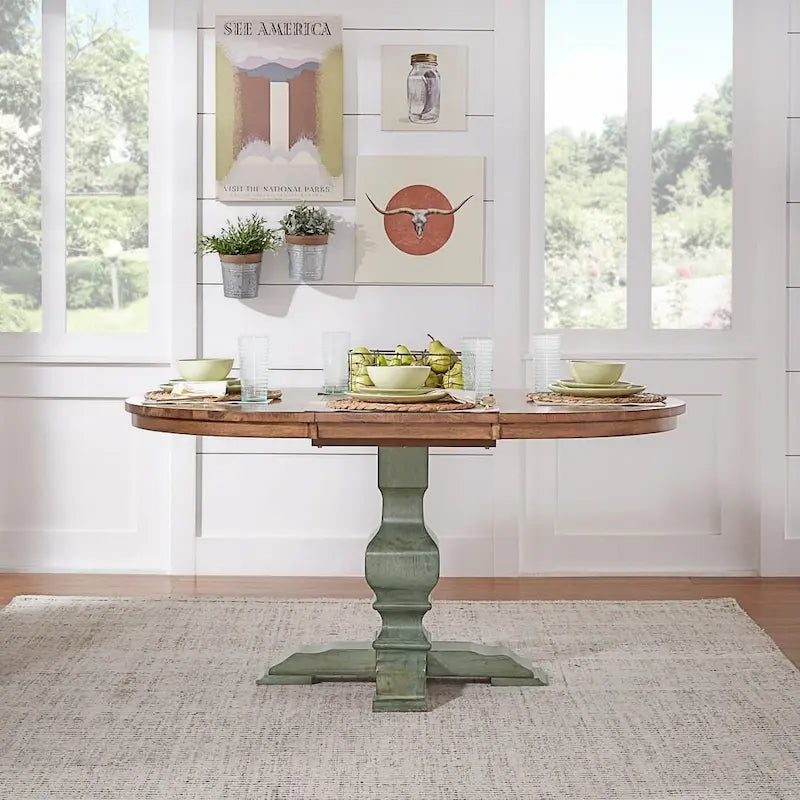 Tavolo da pranzo in legno allungabile con piano effetto rovere