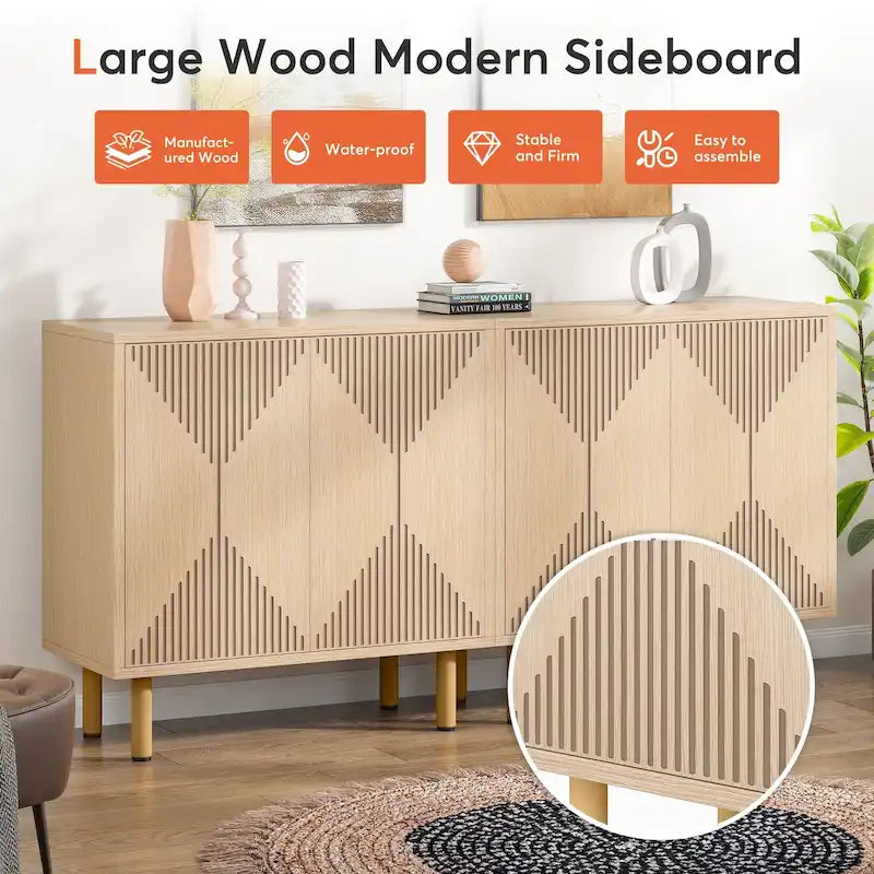 58-Inch Freestanding Sideboard Cabinet with Doors