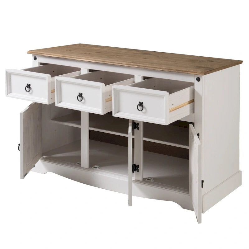 Holz-Sideboard mit Metallbeschlägen