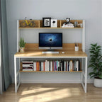47-Inch Computer Desk with Hutch and Bookshelf