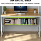 47-Inch Computer Desk with Hutch and Bookshelf