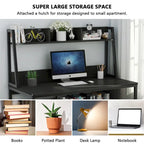 47-Inch Computer Desk with Hutch and Bookshelf