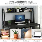 47-Inch Computer Desk with Hutch and Bookshelf