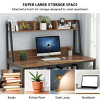 47-Inch Computer Desk with Hutch and Bookshelf